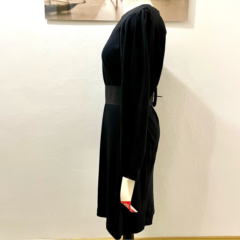 Black Knit Bat Wing Puffed Sleeve Dress New Cozy Dress Size: Medium ✨ - Picture 3 of 9